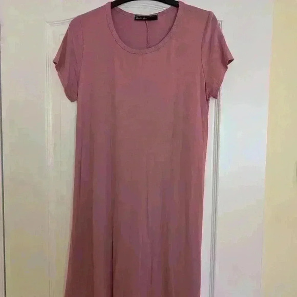 Basic pink short sleeve t shirt dress brit and  bri - Picture 2 of 9